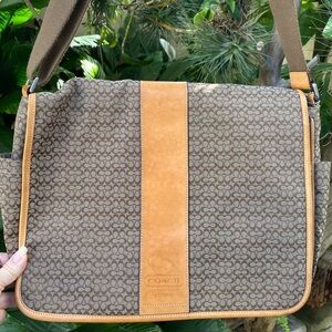Coach Brown and Tan Messenger Bag